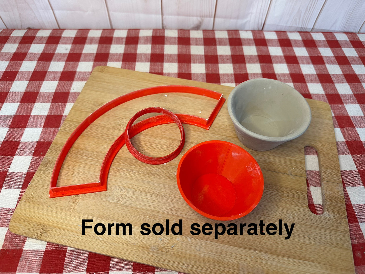 Sauce / Dip Template Clay Cutter - Small Bowl 2.5" Base x 2" Tall x 4" Top, plastic 3D printed