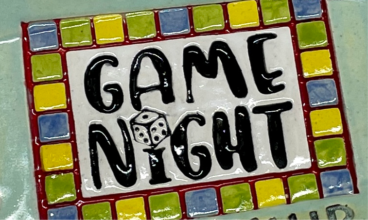 "Game Night" word stamp - September 2024 mystery box, plastic 3D printed, multiple sized available