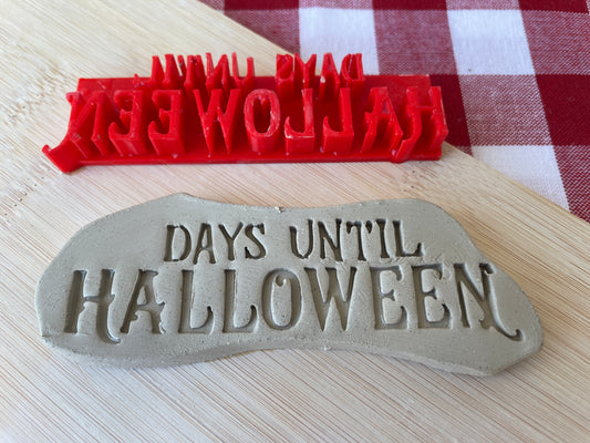 "Days Until Halloween" word stamp -  August 2024 mystery box Halloween, multiple sizes available