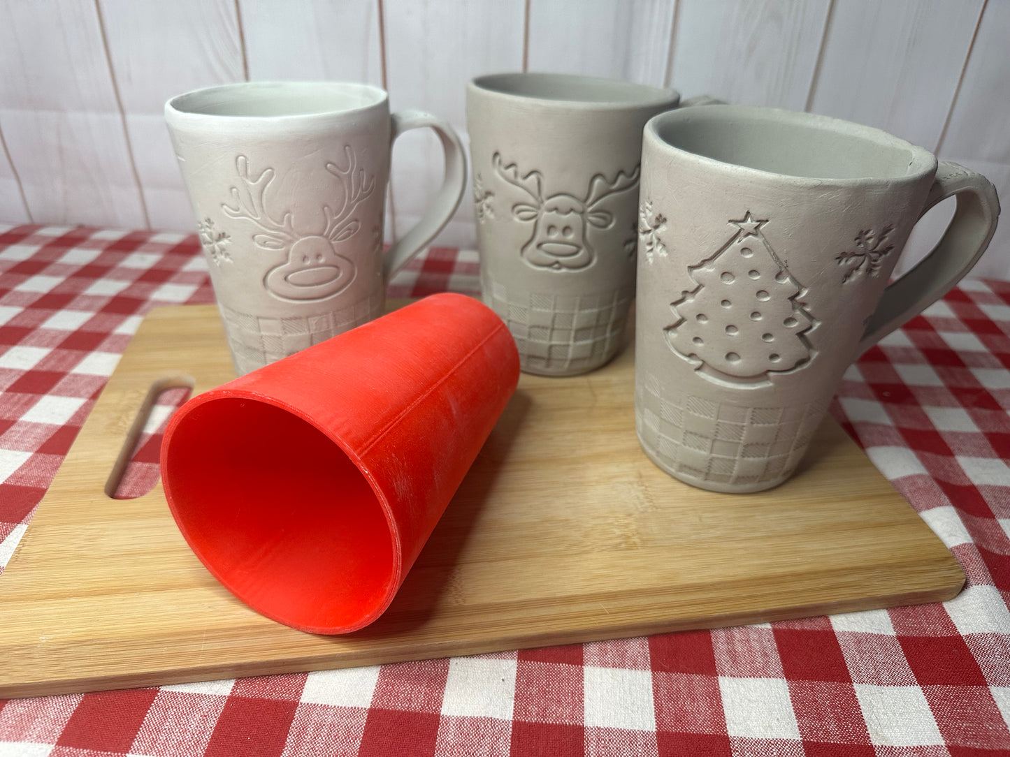 Tall Cup Form for Tall Cup Pottery Template - Form Only - Straight side, 3" Base x 6" Tall x 4" top Finished size