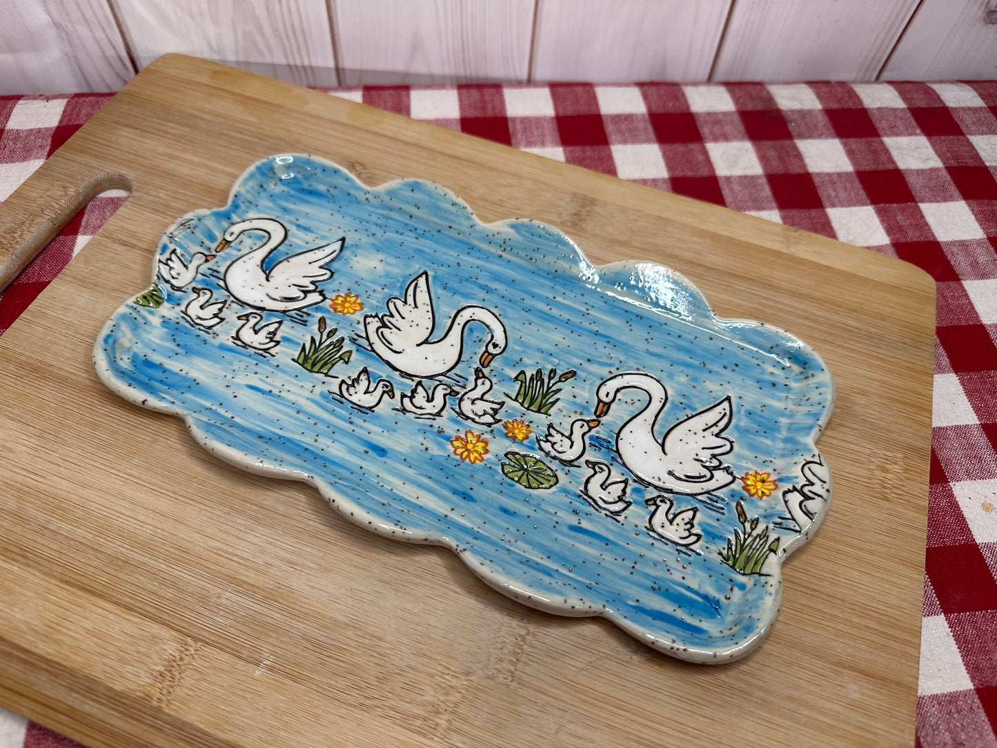 Swan Pottery Roller - May 2026 Animals That I Haven't Yet Made Themed Mystery Box - Border Design, Repeating pattern, Plastic 3d printed