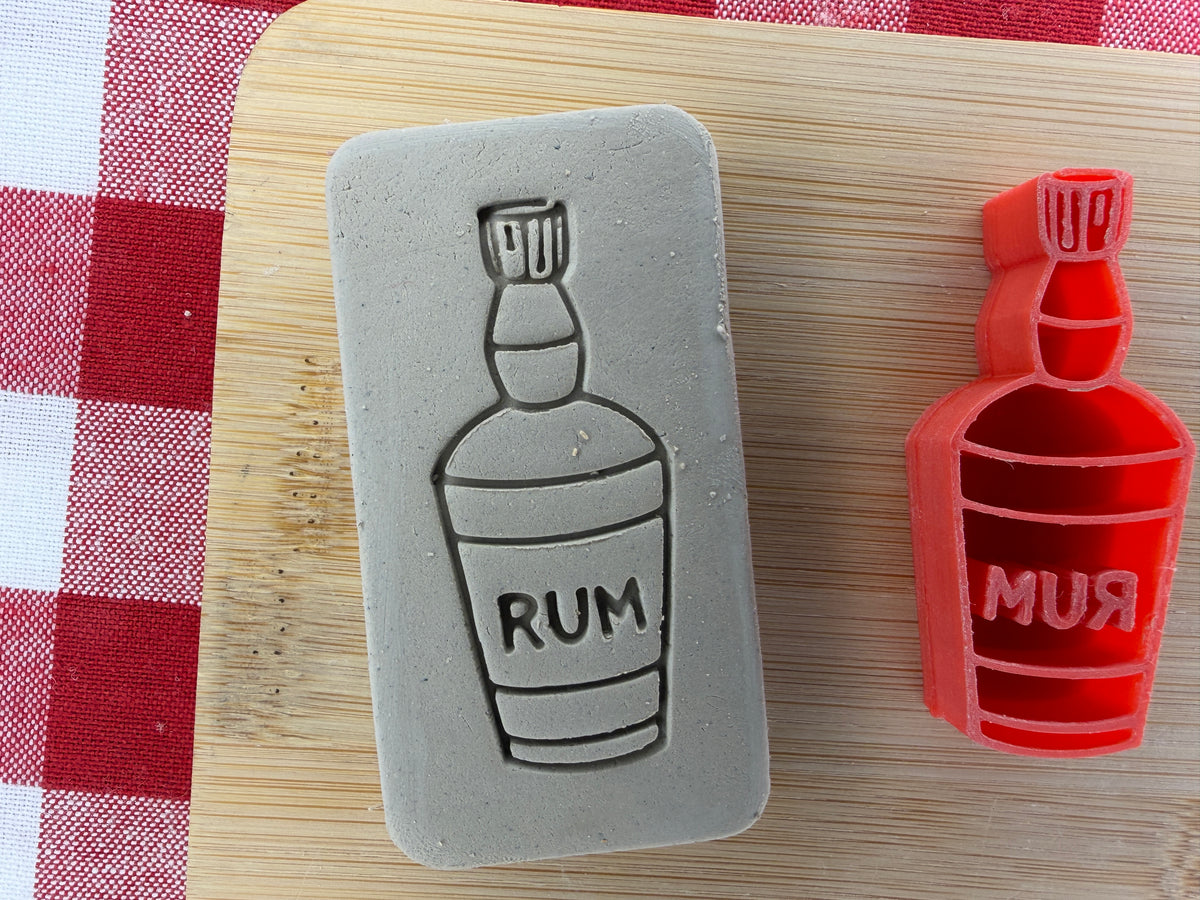 Rum bottle Pottery Stamp - August 2026 - Pirate Themed Mystery Box, multiple sizes available