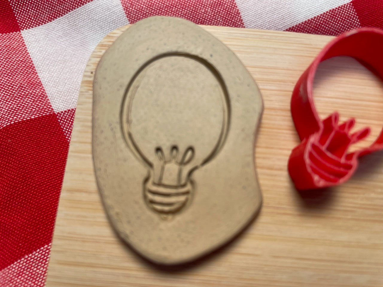 Light Bulb Pottery Stamp -  November 2023 mystery box, multiple sizes available