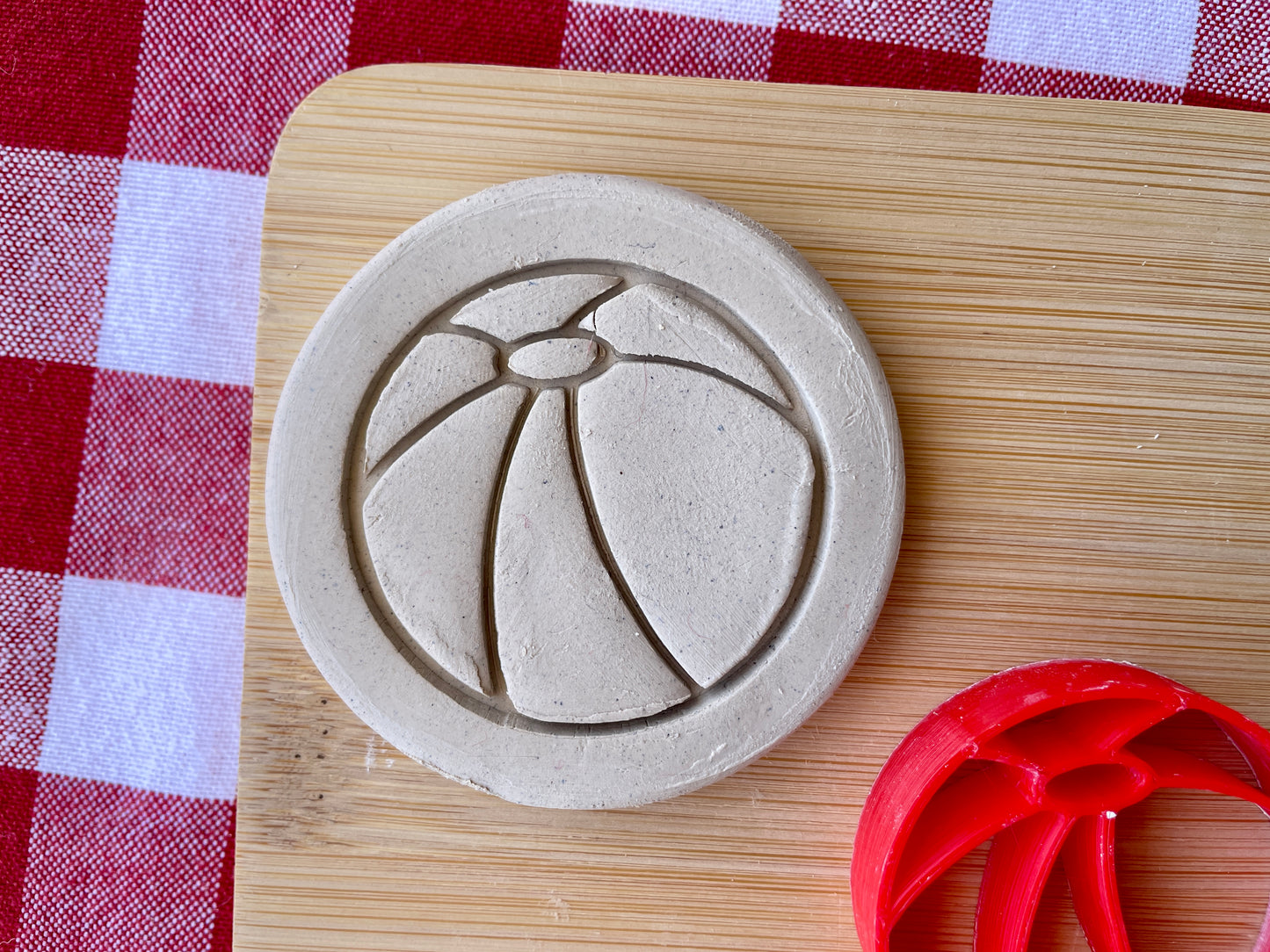Beach Ball Pottery Stamp - April 2026 - Beach Themed Mystery Box, multiple sizes available