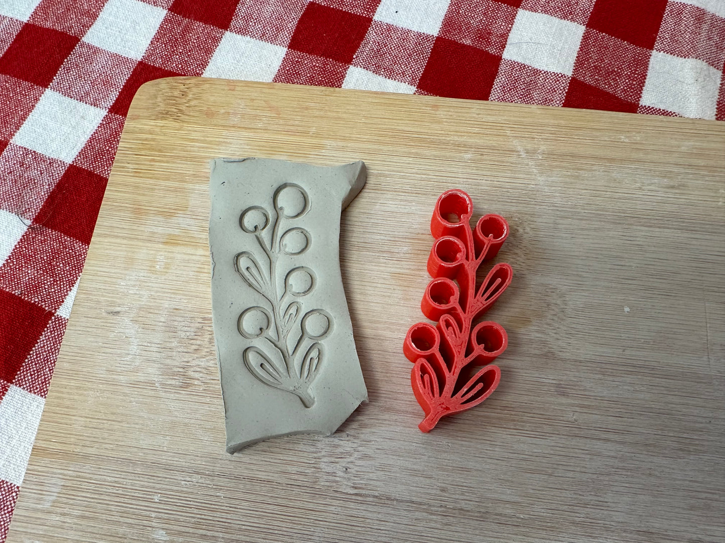 Thanksgiving Stamp Series - Branch with Berries stamp, plastic 3D printed, multiple sizes