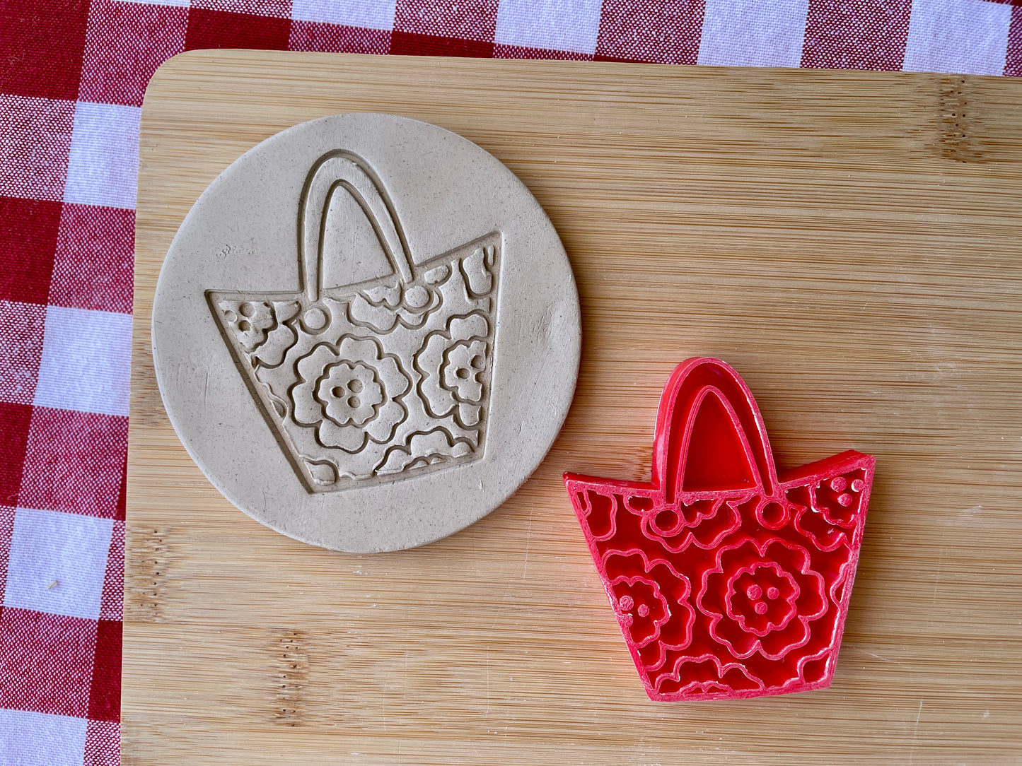 Floral Beach Bag Pottery Stamp - April 2026 - Beach Themed Mystery Box, multiple sizes available