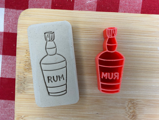 Rum bottle Pottery Stamp - August 2026 - Pirate Themed Mystery Box, multiple sizes available