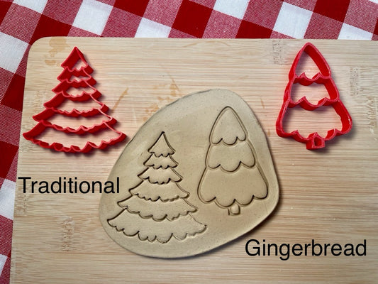 Pine "Christmas" Trees, Pottery Stamps - Gingerbread and Traditional themed July 2024 Mystery Box, Set or each