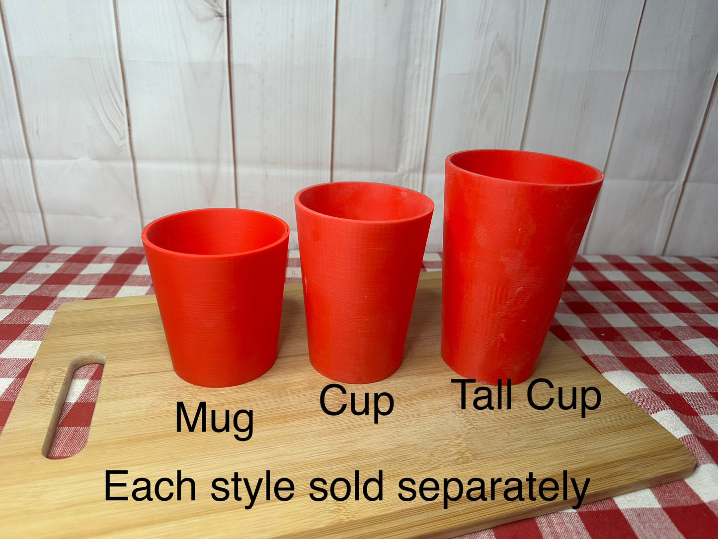 Cup Form for Cup Pottery Template - Form Only - Straight side, 3" Base x 5" Tall x 3.75" top Finished size