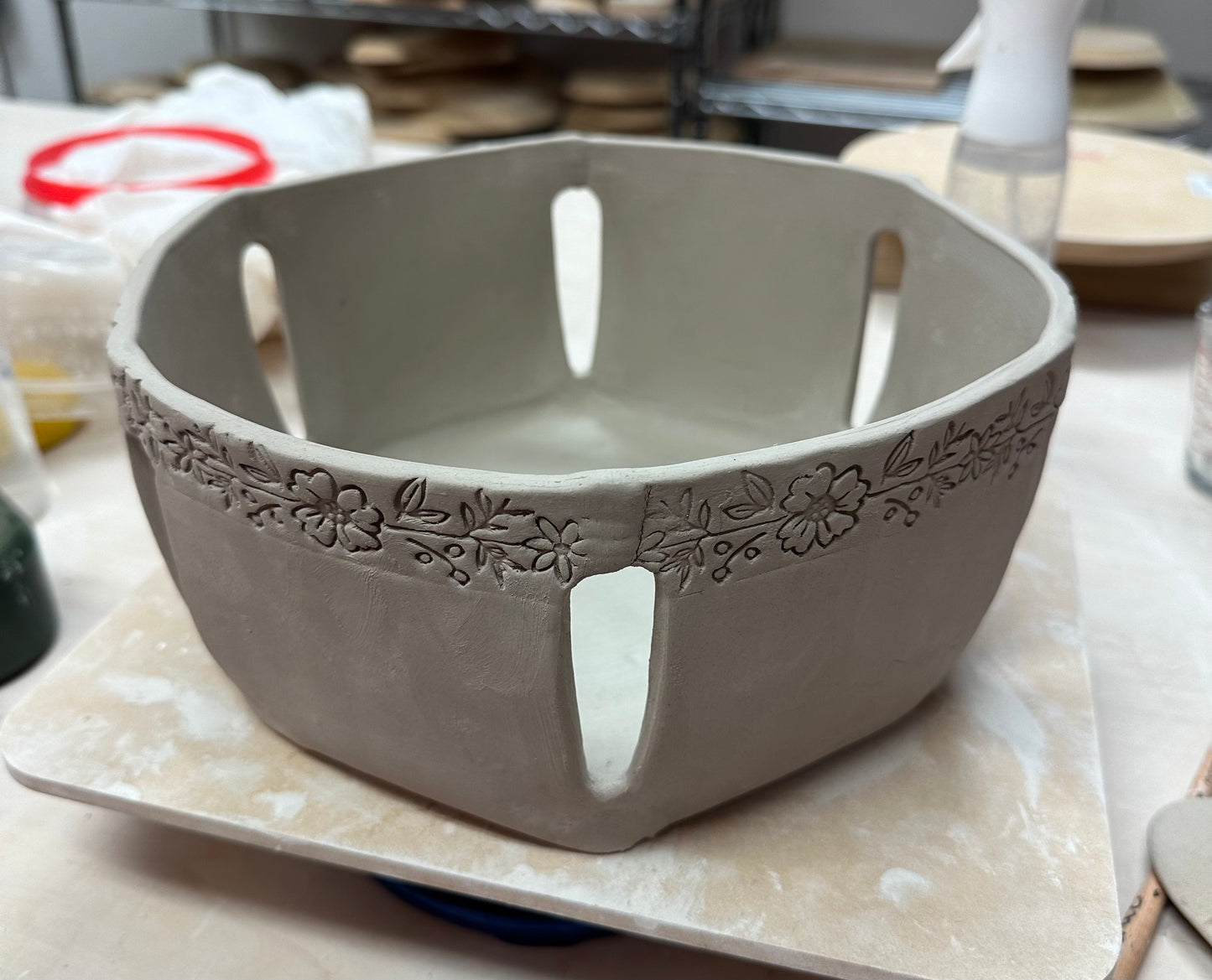 Fruit or Bread Bushel Basket Template Clay Cutter, Hexagon - Plastic 3D Printed
