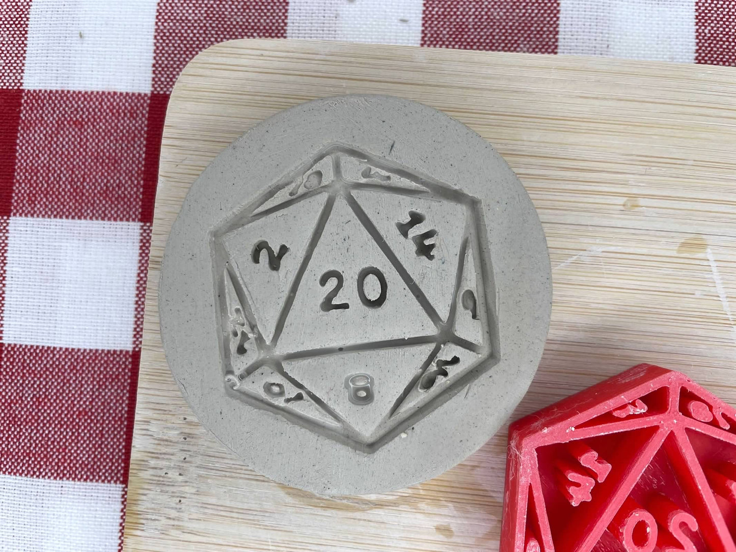 DND - 20 sided dice Icosahedron stamp, from the September 2024 Fun & Games themed mystery box - multiple sizes available, 3D printed