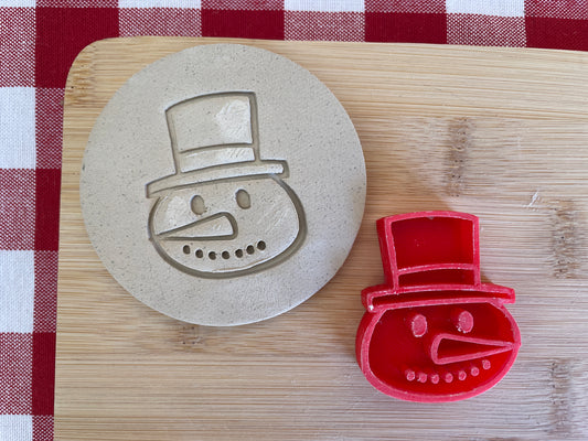 Snowman - Pottery Stamp - July 2025 - Christmas in July Themed Mystery Box, multiple sizes available