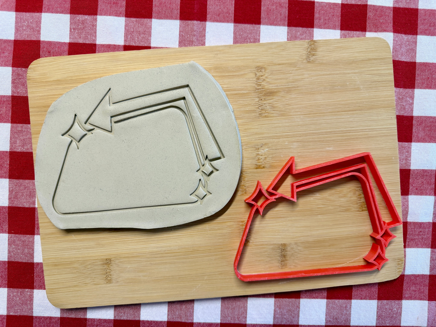 Arrow Sign Pottery Stamp with optional cookie cutter - June 2026 - Mid Century Modern Themed Mystery Box, multiple sizes available