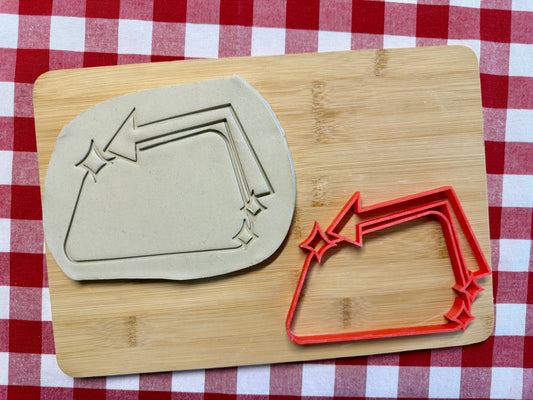 Arrow Sign Pottery Stamp with optional cookie cutter - June 2026 - Mid Century Modern Themed Mystery Box, multiple sizes available