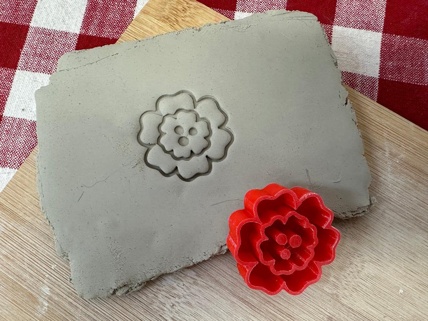 Jungle Flower Stamp, plastic 3D printed, multiple sizes