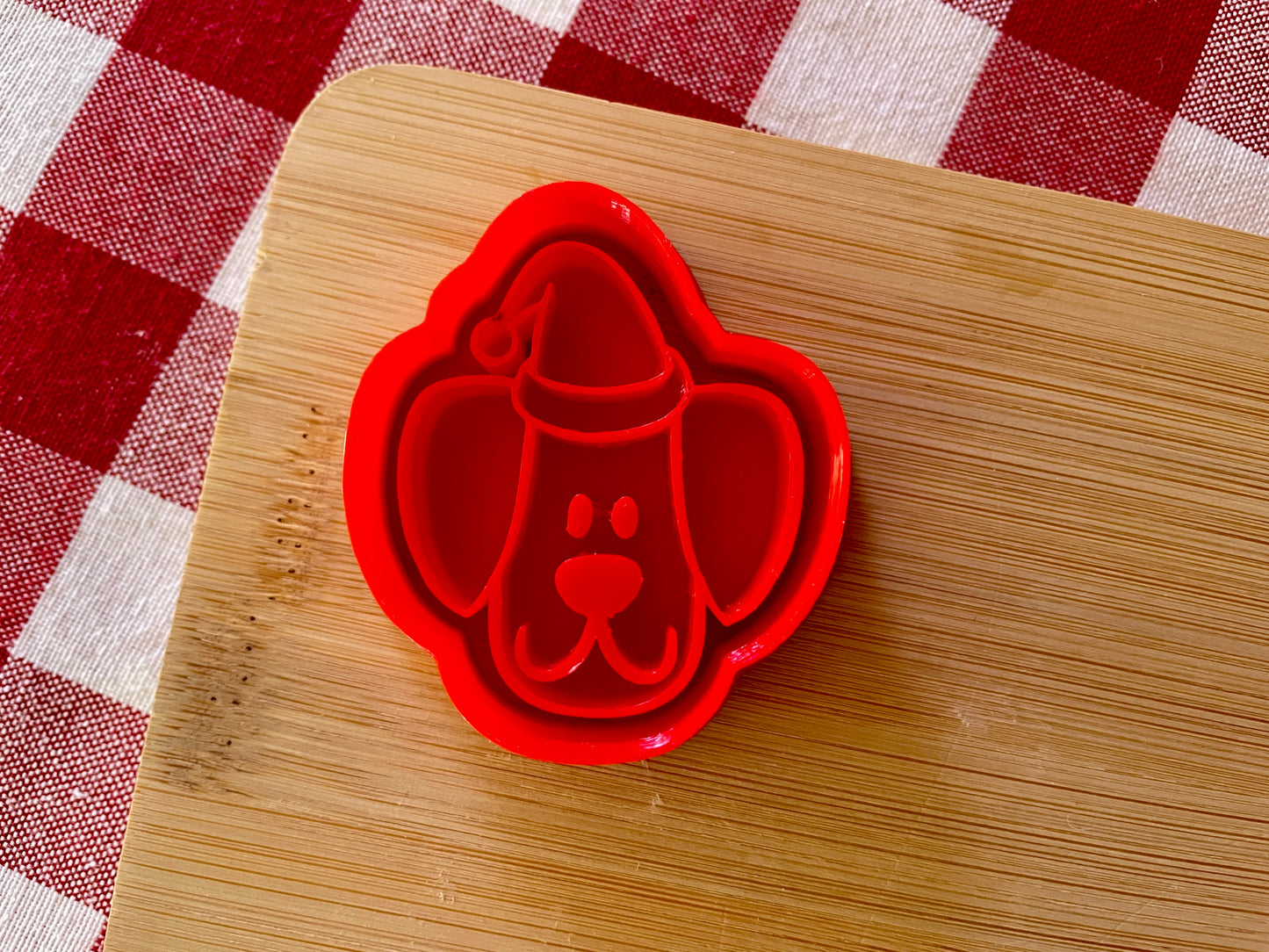 Santa Dog - Stamp with Optional Cookie Cutter - July 2025 - Christmas in July Themed Mystery Box, multiple sizes available