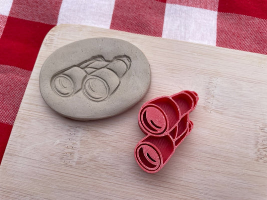 Binoculars Pottery Stamp, From the March 2024 Travel mystery box - 3D printed, multiple sizes available
