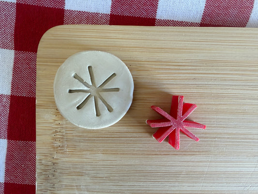 Snowflake/Star Mini Pottery Stamp - July 2026 - Vintage Christmas Themed Mystery Box, multiple sizes available