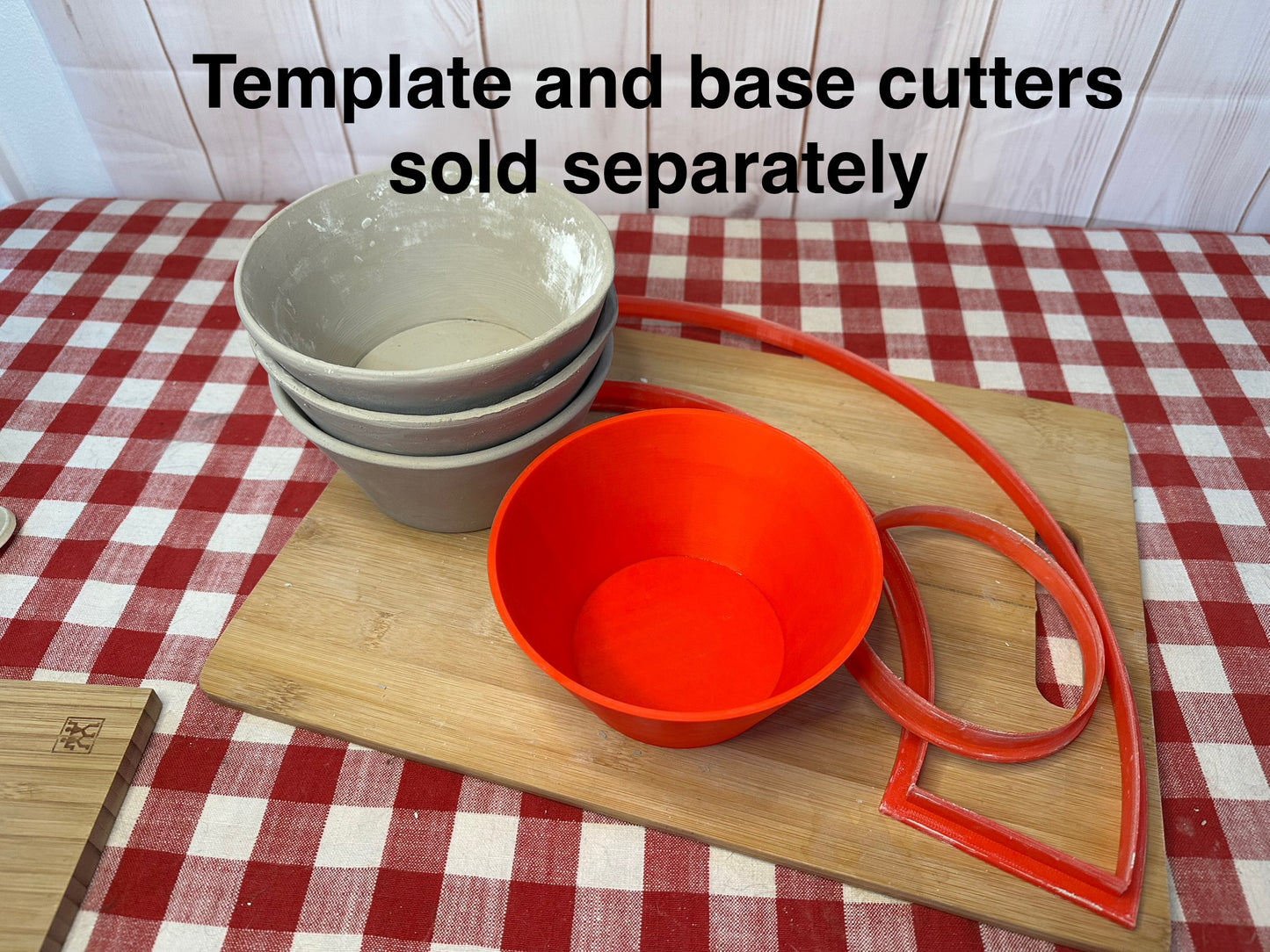 Bowl Form for Original size stacking Bowl Pottery Template - Form Only - Straight side, 4.25" Base x 3" Tall x 6" top Finished bowl size