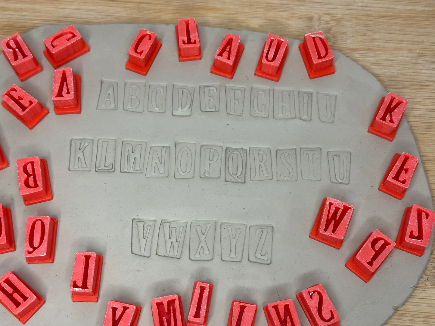 Alphabet Pottery Stamp Set - Mid Century Modern Font, multiple sizes, Letters and/or Numbers