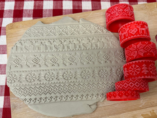 Sweater Texture Rollers - 6 designs, Sweater Stamp Series, Available as a set or each