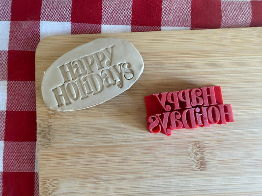 "Happy Holidays" - Word Pottery Stamp - July 2026 - Vintage Christmas Themed Mystery Box, multiple sizes available