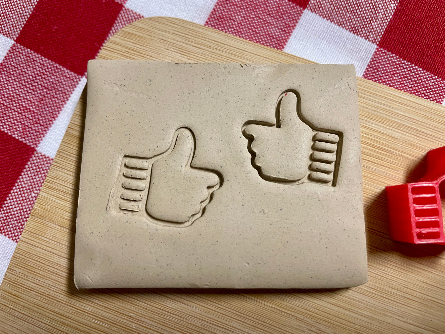 Mini Thumb, thumbs up Pottery Stamp - January 2025 stamp of the month, plastic 3D printed, multiple sizes