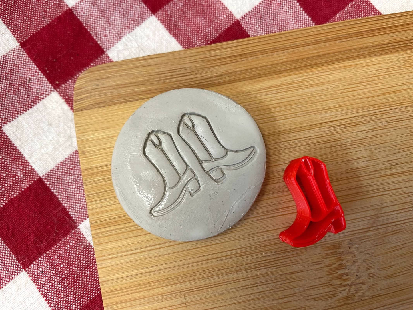 Mini Boot Pottery Stamp - CCSA 2025 attendee stamp, Stamp of the month, plastic 3D printed, multiple sizes