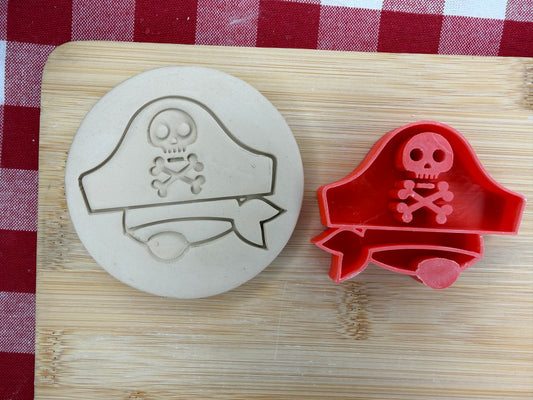 Pirate Hat Pottery Stamp - August 2026 - Pirate Themed Mystery Box, multiple sizes available