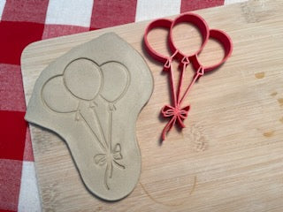 Party Balloons pottery stamp - from the 2024 February mystery box - plastic 3D printed, multiple sizes