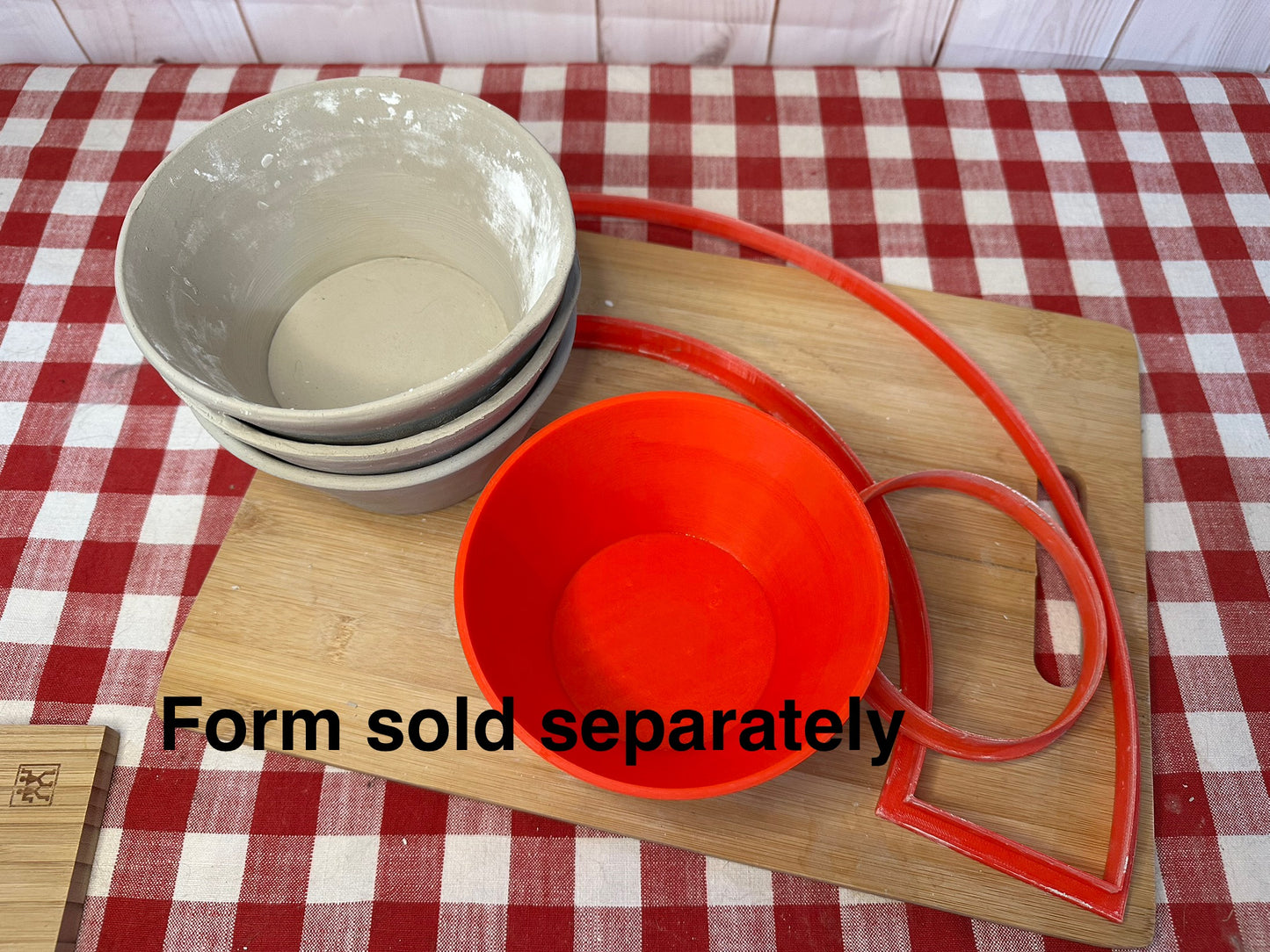 Bowl Template Clay Cutter - 4.25" Base x 3" Tall x 6" Top, Original size, plastic 3D printed