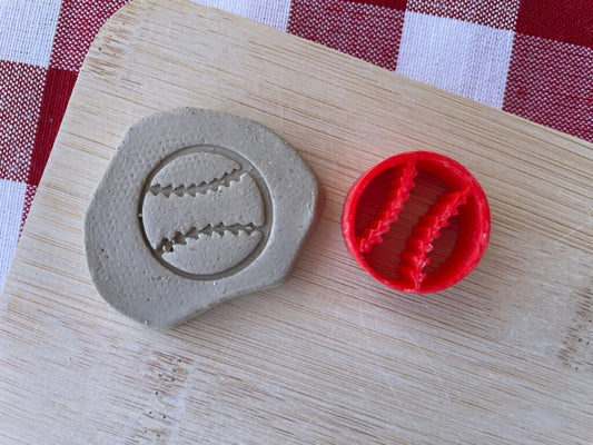 Baseball pottery stamp, from the April 2024 Boys themed mystery box - multiple sizes available