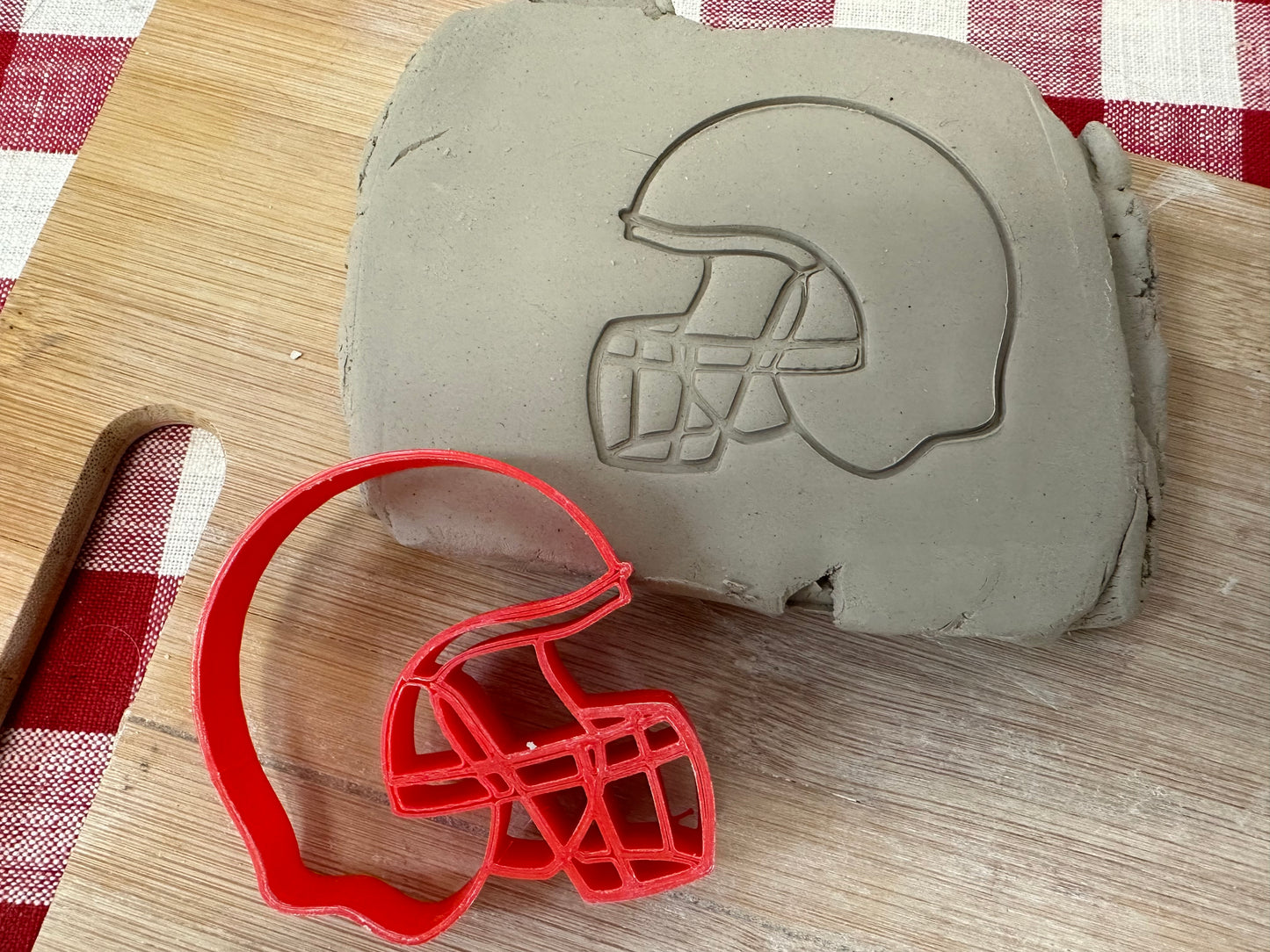 Football Helmet Pottery Stamp - Plastic 3D printed, multiple sizes available