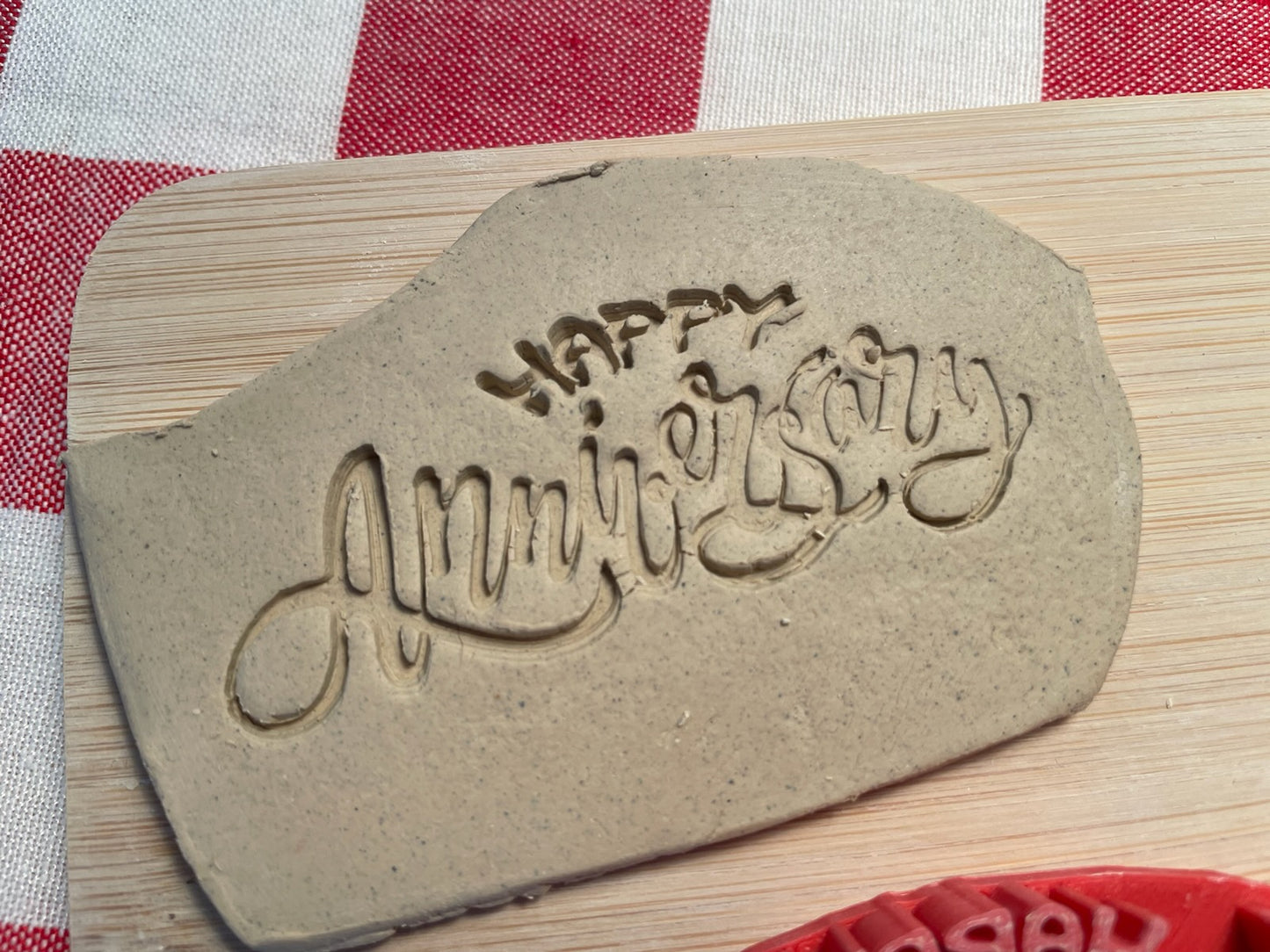 "Happy Anniversary" word stamp - from the February 2024 mystery box, multiple sizes available