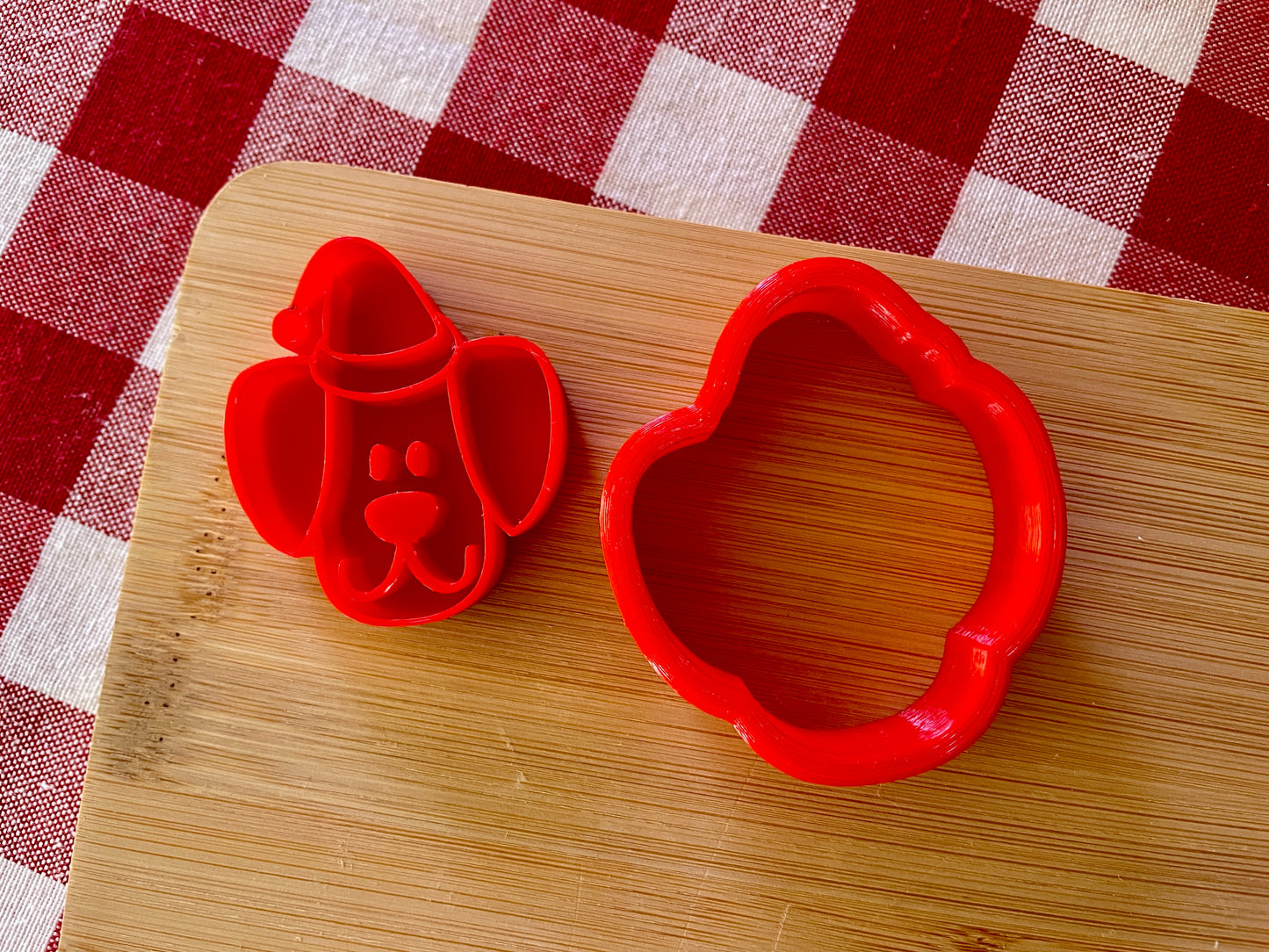 Santa Dog - Stamp with Optional Cookie Cutter - July 2025 - Christmas in July Themed Mystery Box, multiple sizes available