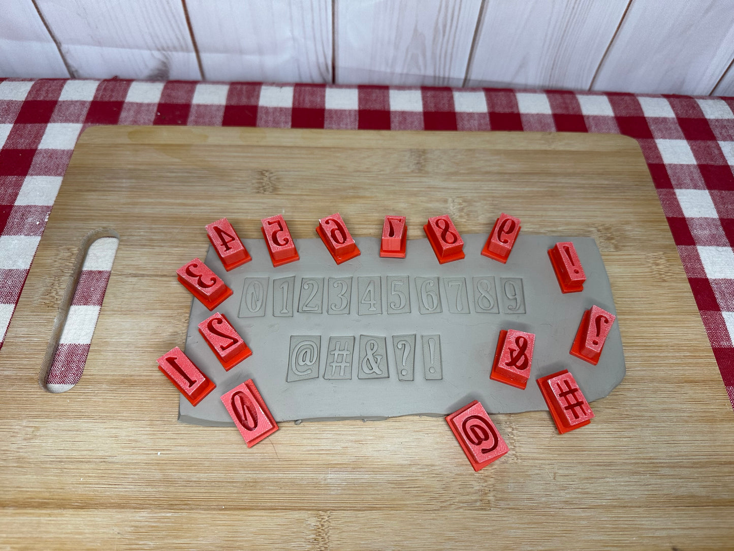 Alphabet Pottery Stamp Set - Mid Century Modern Font, multiple sizes, Letters and/or Numbers