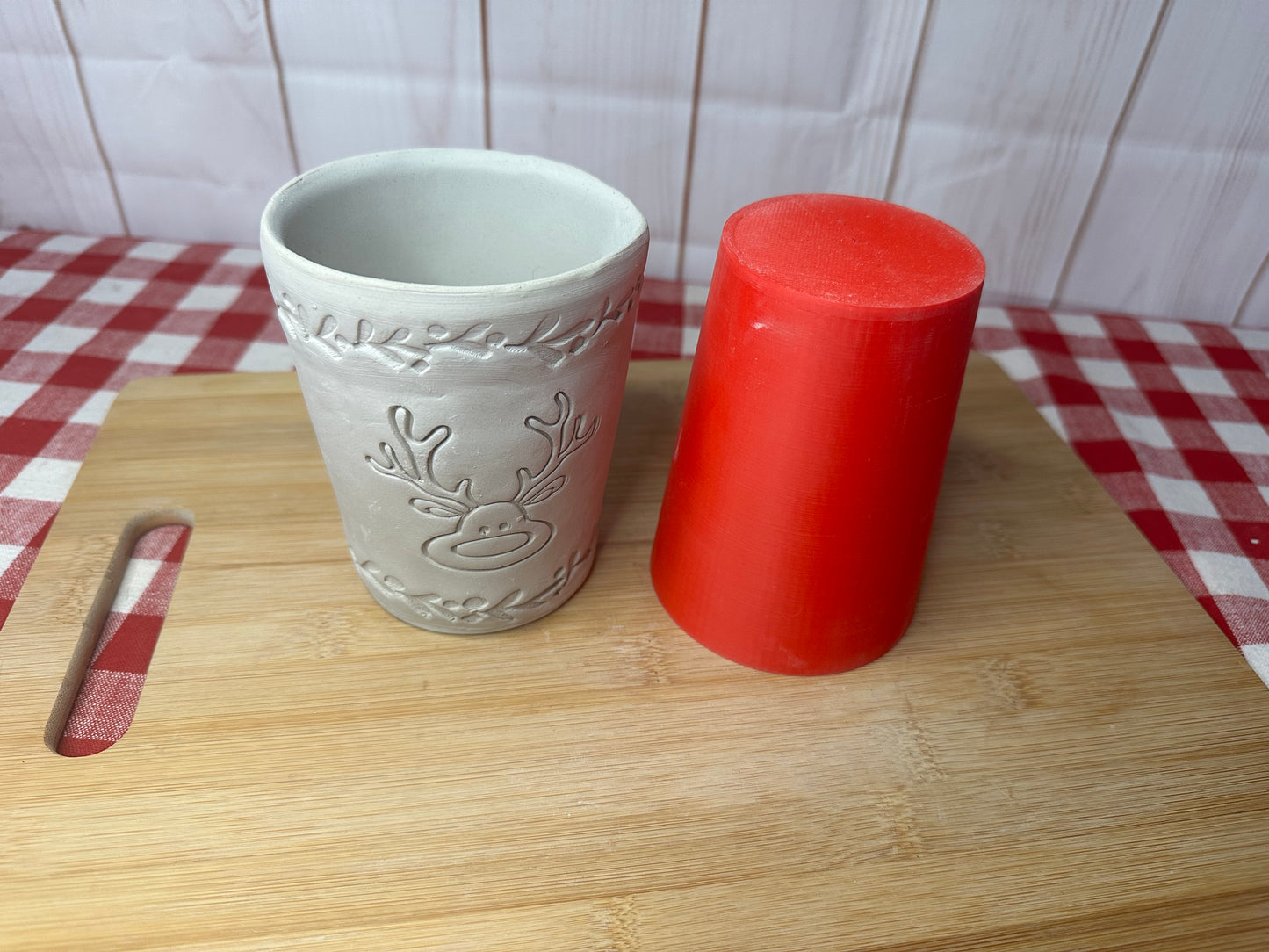 Cup Form for Cup Pottery Template - Form Only - Straight side, 3" Base x 5" Tall x 3.75" top Finished size