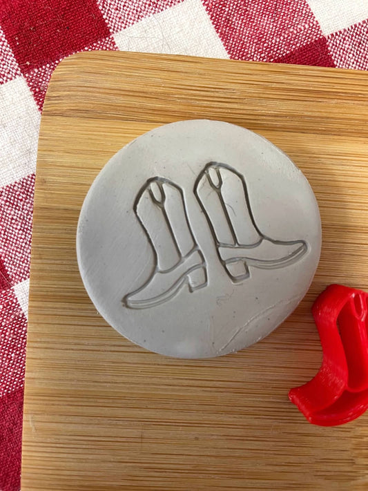 Mini Boot Pottery Stamp - CCSA 2025 attendee stamp, Stamp of the month, plastic 3D printed, multiple sizes