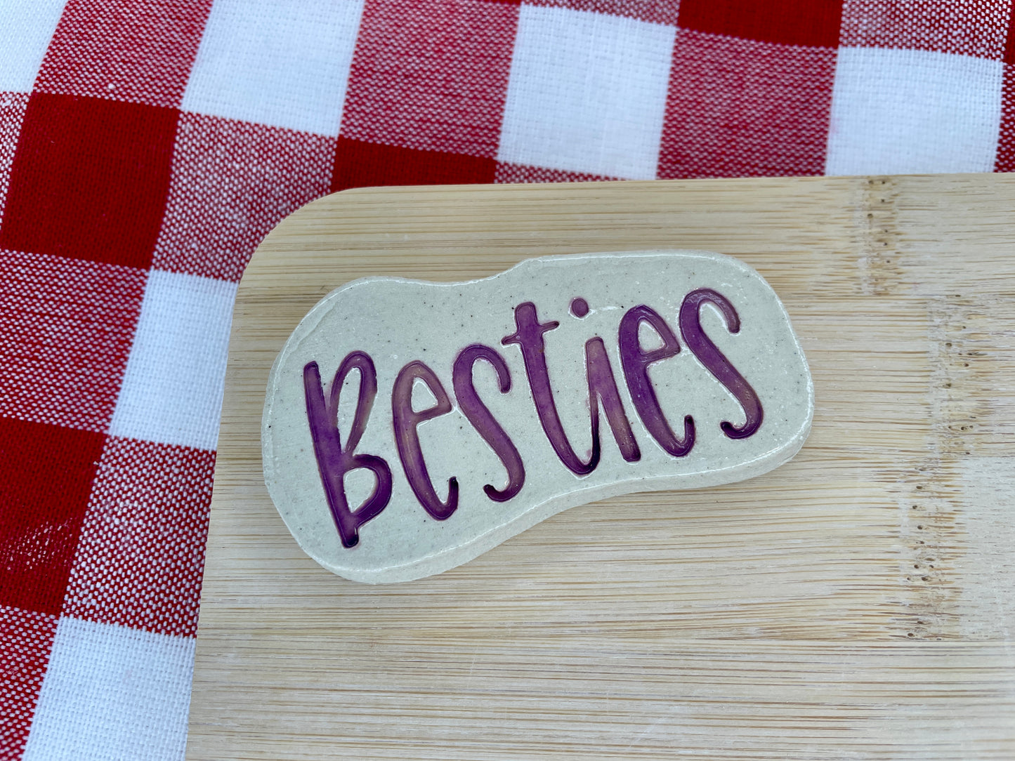 "Besties" Word Pottery Stamp - Teenagers themed January 2025 Mystery Box, multiple sizes available