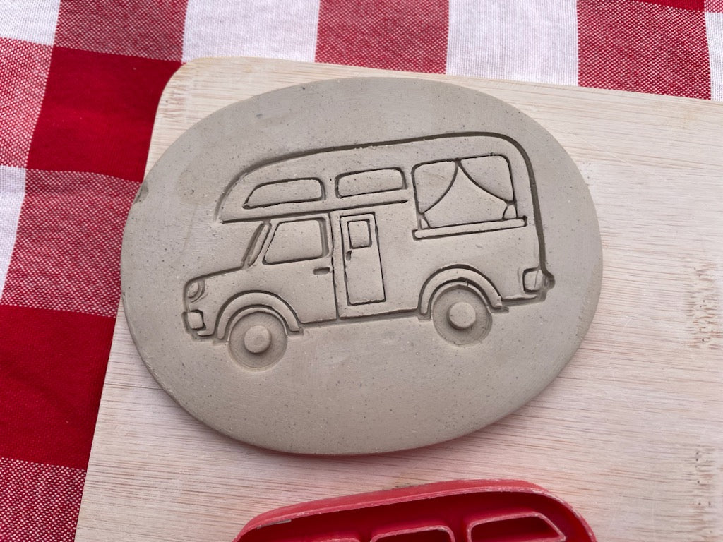 Camper RV stamp,  from the March 2024 Travel mystery box - plastic 3D printed, multiple sizes