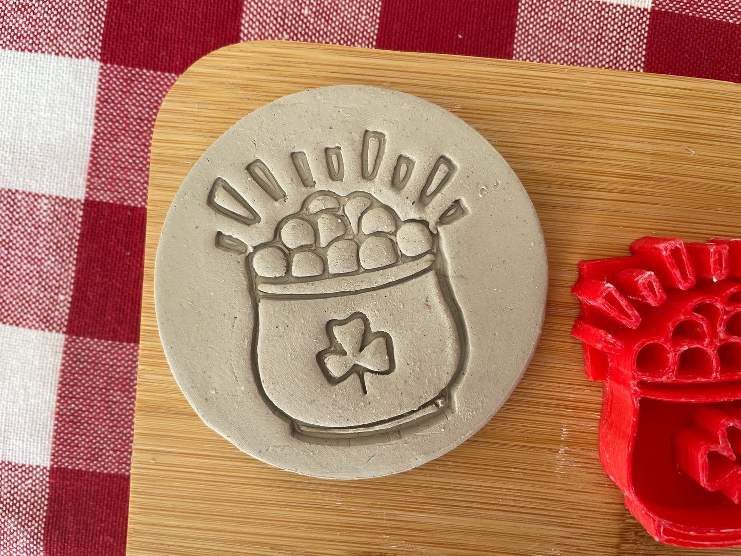 Pot of Gold Pottery Stamp - January 2026 - Irish Themed Mystery Box, multiple sizes available