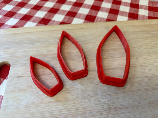 Single Flower Petal Clay Cutter - narrow, pointed design, set or each, multiple sizes, sunflower or daisy petal