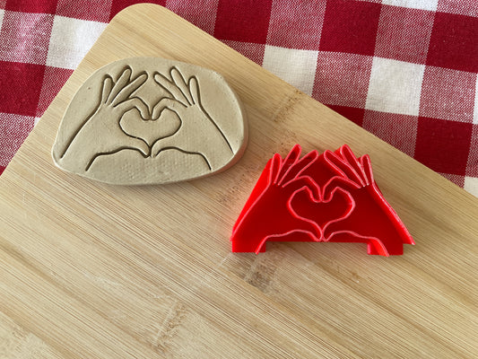 Heart Hands Pottery Stamp - Teenagers themed January 2025 Mystery Box, multiple sizes available