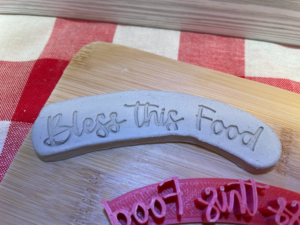 "Bless this Food" pottery stamps - December 2023 mystery box, plastic 3d printed, multiple sizes available