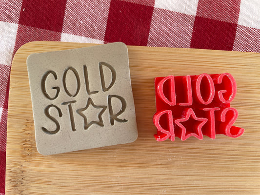 "Gold Star" - Word Pottery Stamp - August 2025 - Back to School Themed Mystery Box, multiple sizes available