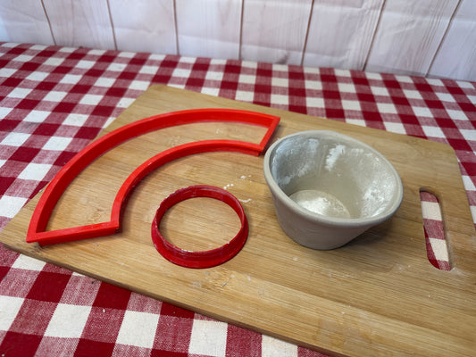 Sauce / Dip Template Clay Cutter - Small Bowl 2.5" Base x 2" Tall x 4" Top, plastic 3D printed