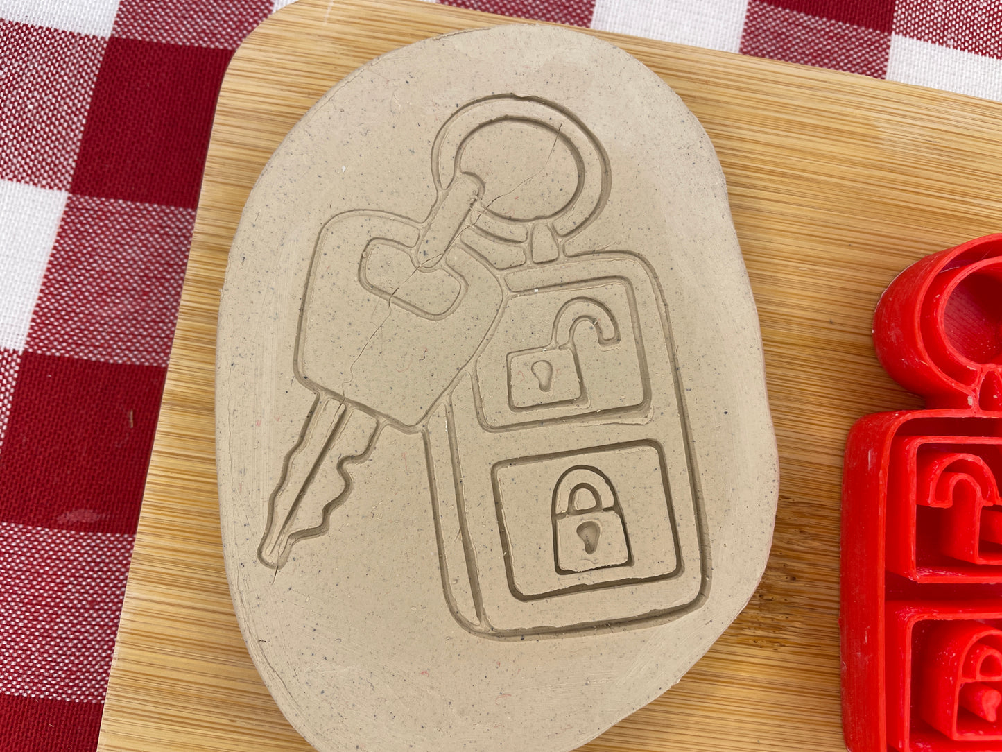 Car Key Pottery Stamp - Teenagers themed January 2025 Mystery Box, multiple sizes available