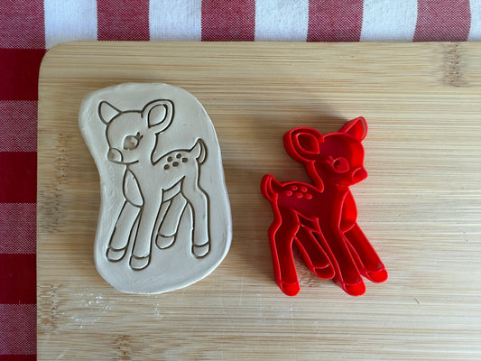 Deer / Fawn Pottery Stamp - July 2026 - Vintage Christmas Themed Mystery Box, multiple sizes available