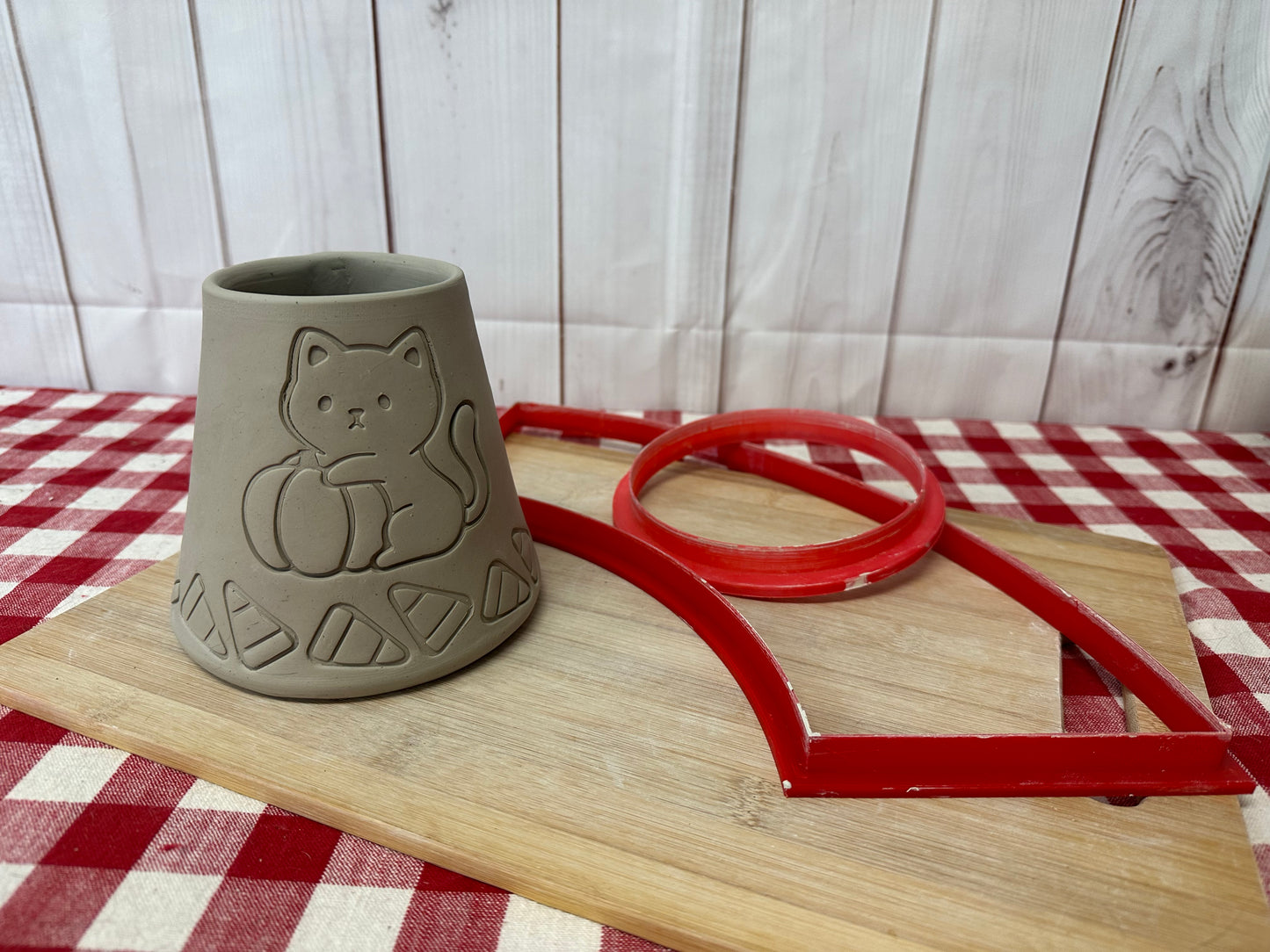 Large wide bottom Mug or Vase Template Clay Cutter - Frustum mug 5" Base x 5" Tall x 3 1/4" top