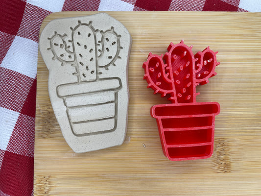 Cactus 2 Pottery Stamp - Fiesta Party themed April 2025 Mystery Box, multiple sizes available